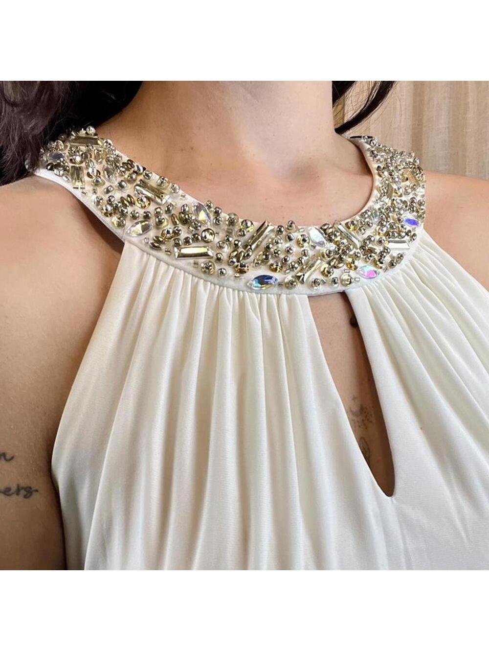Ivory Beaded Dress - Picture 5 of 8